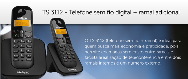 TS 3112 Telefone sem fio digital + ramal adicional